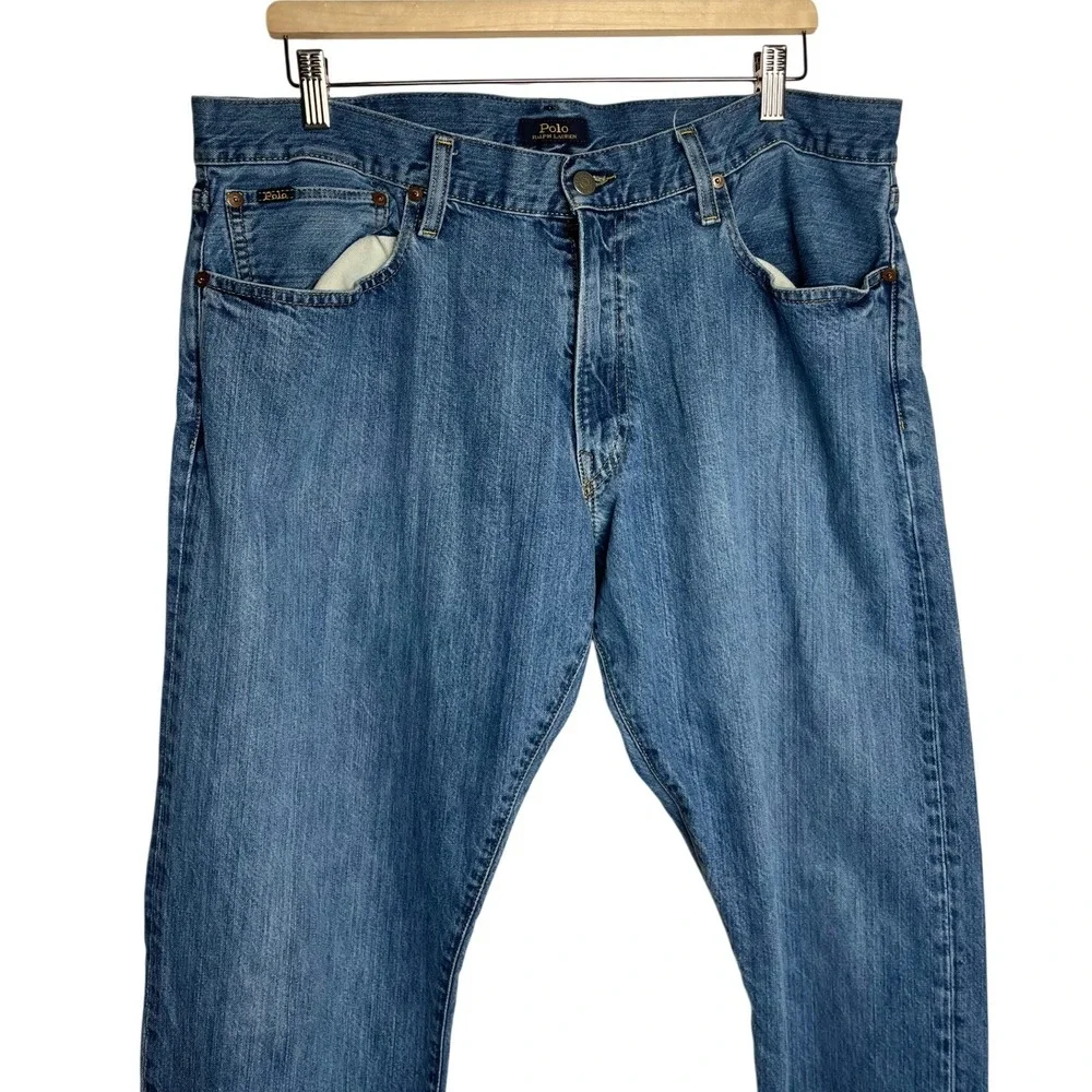 Polo Ralph Lauren Men's Straight Leg Denim‎ Jeans Blue Medium Wash 36x32 Cotton